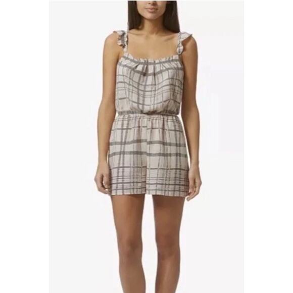 Avec Les Filles Women's Rose Steel Ruffle-Strap Romper Razor Back Medium NWT $88 - Picture 1 of 10